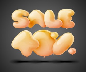 Balloons with sale discounts vector material 04