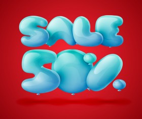 Balloons with sale discounts vector material 05