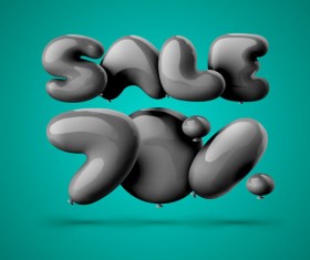 Balloons with sale discounts vector material 06