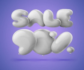Balloons with sale discounts vector material 08