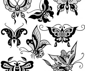 Beautiful decorative butterflies vector design 02