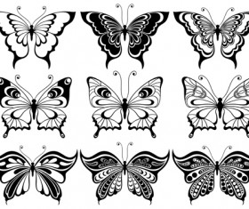 Beautiful decorative butterflies vector design 03