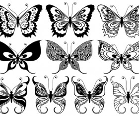 Beautiful decorative butterflies vector design 04