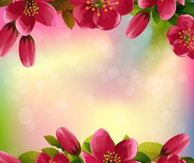 Beautiful red flower vector background 03