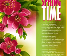 Beautiful red flower vector background 04