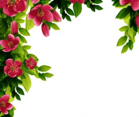 Beautiful red flower vector background 06