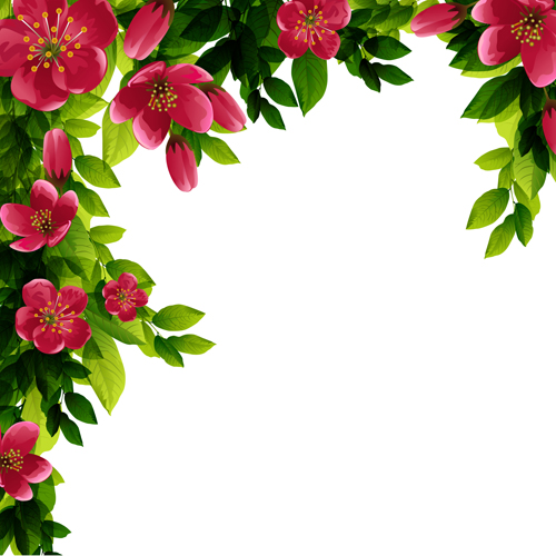 Download Beautiful red flower vector background 06 free download