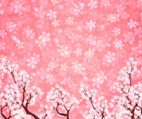 Beautiful sakura art background vector set 01