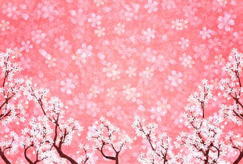 Beautiful sakura art background vector set 01