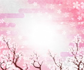 Beautiful sakura art background vector set 03