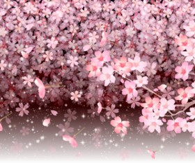 Beautiful sakura art background vector set 04