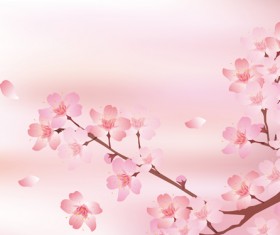 Beautiful sakura art background vector set 06