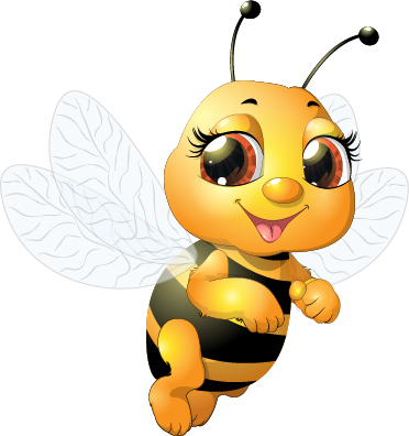 Bee baby cute vector set 02