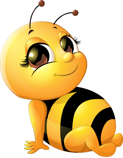 Download Bee baby cute vector set 03 free download