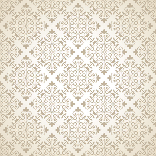 Beige floral seamless pattern vectors 01