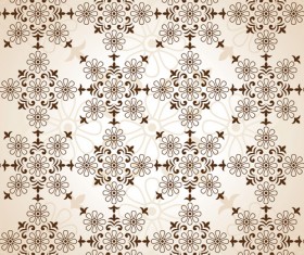 Beige floral seamless pattern vectors 02