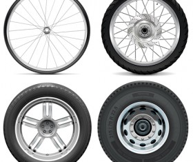 Bicycle Motorcycle Car and Truck Tires vector