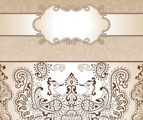Bird pattern with vintage background vector