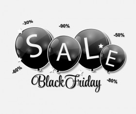 Black friday discounts background with balloon vector