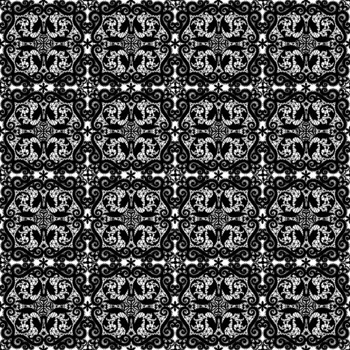 Black lace seamless pattern vector