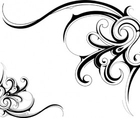 Black tattoos ornaments design vector set 01