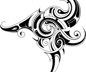 Black tattoos ornaments design vector set 02