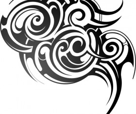 Black tattoos ornaments design vector set 03