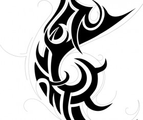 Black tattoos ornaments design vector set 06