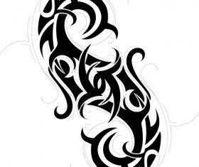 Black tattoos ornaments design vector set 07