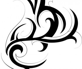 Black tattoos ornaments design vector set 08