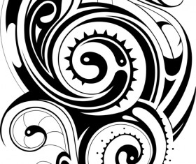 Black tattoos ornaments design vector set 09