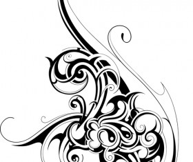 Black tattoos ornaments design vector set 11