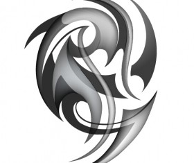 Black tattoos ornaments design vector set 13