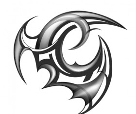 Black tattoos ornaments design vector set 14