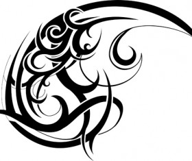 Black tattoos ornaments design vector set 15