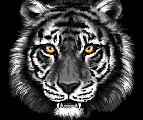 Black tiger head vector