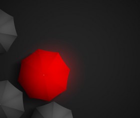 Black with red umbrellas creative background 03