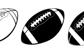 Black with white american football vector