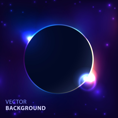 Blue cosmic background vector 01