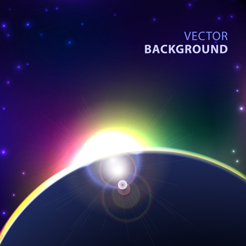 Blue cosmic background vector 03