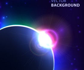 Blue cosmic background vector 04