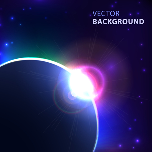 Blue cosmic background vector 04