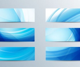 Blue curves abstract banners vector 01