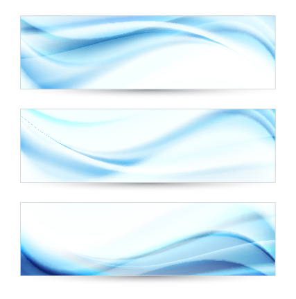 Blue curves abstract banners vector 03