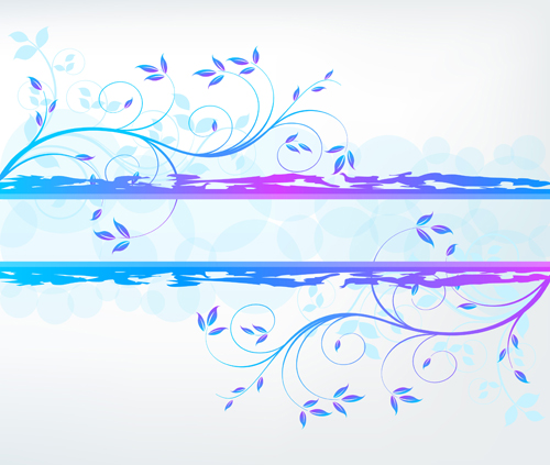 Blue floral abstract vector background 01