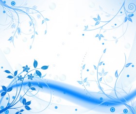 Blue floral abstract vector background 03