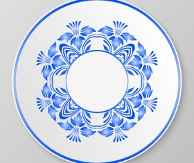 Blue floral ornament with Plates vector