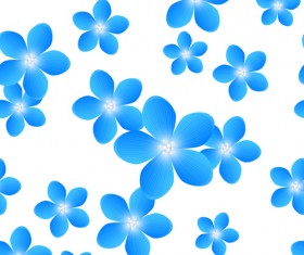 Blue flowers seamless pattern vector 01