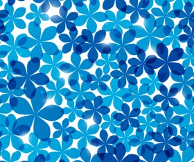 Blue flowers seamless pattern vector 02