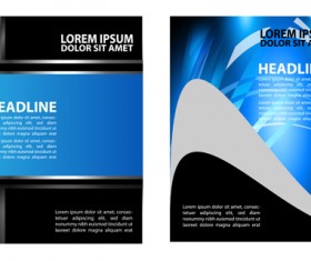 Blue flyer cover design graphics vector 02
